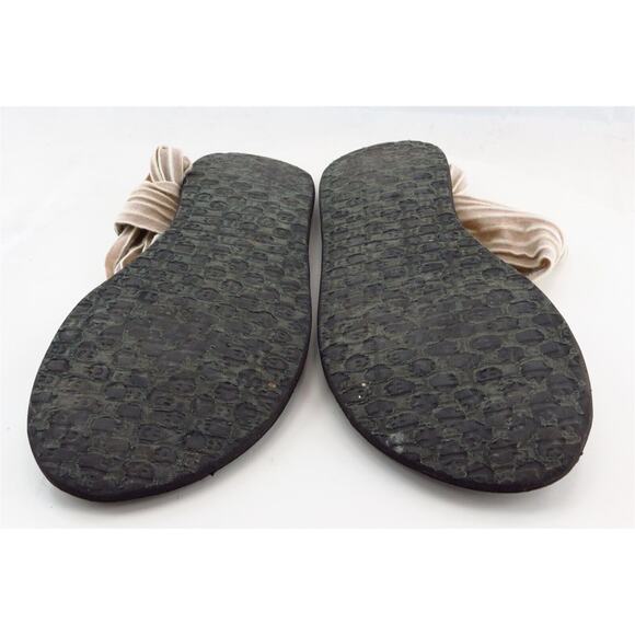 Sanuk T-Strap‎ Sandals Beige Fabric Women Shoes Size 8 Medium - Picture 6 of 6